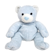 TY PLUFFIES 2003 TINKER BABY BLUE + WHITE TEDDY BEAR STUFFED ANIMAL PLUS... - £29.52 GBP