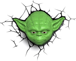 Disney Star Wars YODA Kids 3D Deco Light Up Crack Wall Mount Nightlight - £18.45 GBP