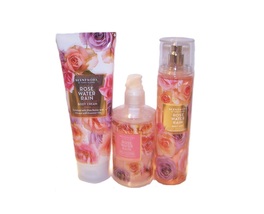 Scentworx Rose Water Rain Fragrance 3 Piece Set  Mist, Hand Gel, Body Cream - £27.07 GBP