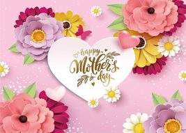 Mother‘S Day Photo Backdrop Purple Pink Flowers Background Mom Backdrops for Mot - £15.92 GBP