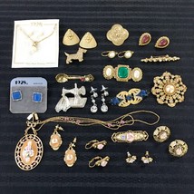 1928 JEWELRY mixed lot - 21 pc necklace earring brooch - vintage Victorian style - £139.88 GBP