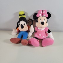 Disney Plush Lot Minnie Mouse 10&quot; and Goofy 9&quot; - $13.99