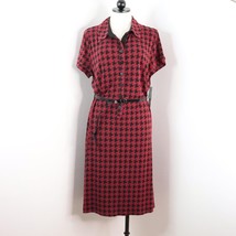 New Apt. 9 Women&#39;s XL Red Black Houndstooth Slinky Stretch Polyester Mid... - £19.01 GBP