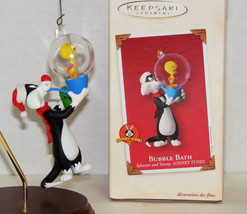 Hallmark Bubble Bath Sylvester & Tweety Looney Tunes 2003 Christmas Ornament Iob - £10.20 GBP