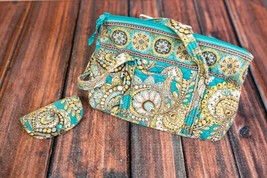 Vera Bradley Peacock Paisley Betsy Double Strap Shoulder Bag Purse w/Billifold - £23.18 GBP