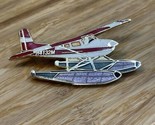 Vintage Red Sea Plane Lapel Pin Pinback KG JD - $14.85