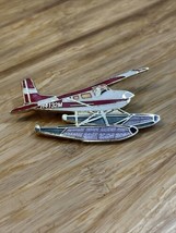 Vintage Red Sea Plane Lapel Pin Pinback KG JD - £11.68 GBP