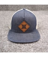 Hurley Hat Cap Men Blue Denim Leather Patch Snapback Mesh Back Buckle Ex... - $12.99