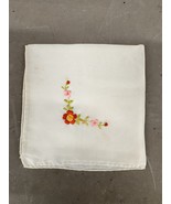 Vintage Ladies Floral Hankie Embroidered Handkerchief Stitched Women&#39;s A... - $8.35 CAD