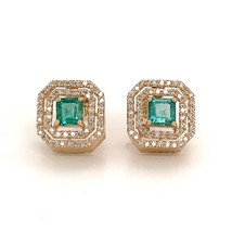 Natural Emerald Diamond Earrings 14k Gold 1.52 TCW Certified $6,950 111888 - £1,851.78 GBP