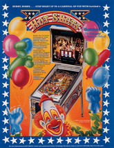 Hot Shots Pinball Flyer Original NOS Vintage Retro Game 1989 Carnival Theme Art - £18.02 GBP