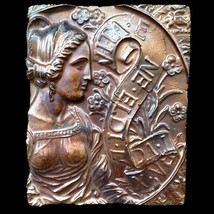 Roman Goddess Relief Plaque in Dark Bronze finish - $19.79