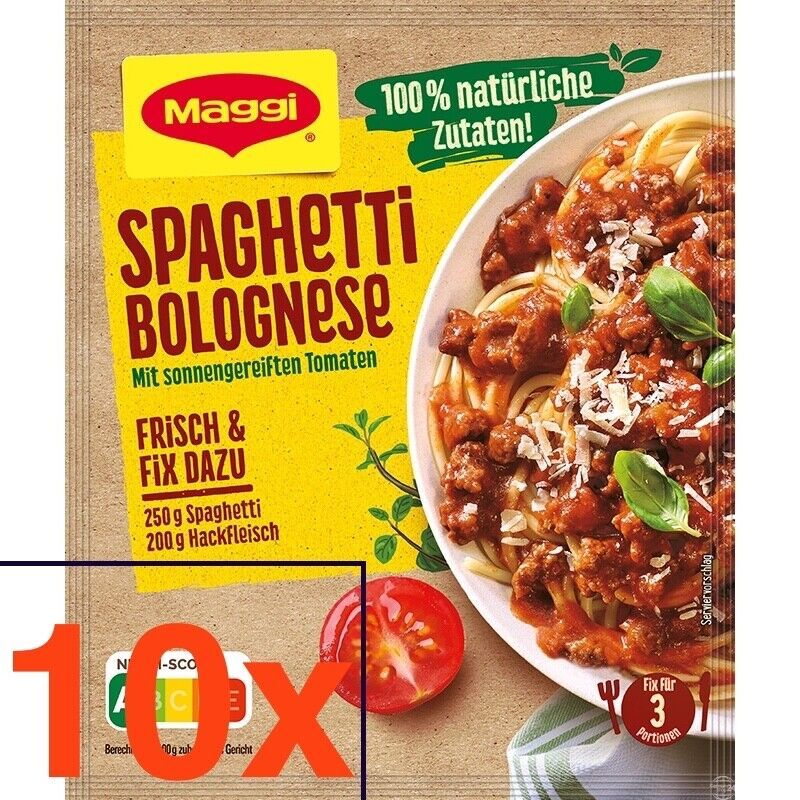 Primary image for Maggi Spaghetti Bolognese powdered spice packet -Pack of 10 FREE SHIP