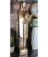 Frank Lloyd Wright Tribal Indian Warrior Chief Nakomis Statue In Gold Patina - $107.99