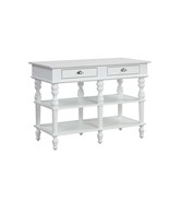 Rorratt Kitchen Island, Marble Top &amp; White Finish - $1,688.27 CAD