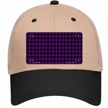 Purple Black Houndstooth Novelty Khaki Mesh License Plate Hat - £23.16 GBP