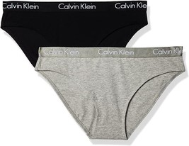 Calvin Klein Women Motive Cotton Multipack Bikini Panty 2 pck Black/White XSmall - £14.97 GBP