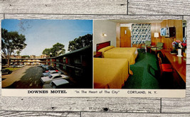Postcard Downes Motel Cortland, NY “In The Heart Of The City” - £4.11 GBP