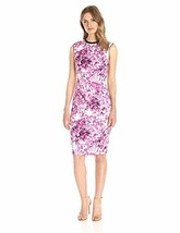 Lark &amp; Ro Womens Printed Scuba Sheath Dress Pink Brand New Assorted Sizes - £9.58 GBP