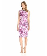 LARK &amp; RO WOMENS PRINTED SCUBA SHEATH DRESS PINK BRAND NEW ASSORTED SIZES - $11.99