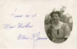 Real Photo Postcard Ellen R James June 24 1908 Autograph - £10.11 GBP