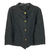 Womens Size Medium J. McLaughlin Dark Gray Pure Merino Wool Button Front Jacket - £31.25 GBP