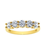Precious Stars 14k Gold 1 7/8ct Round-cut Diamonette CZ 5-Stone Ring - $297.00+