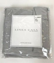 Sferra King Pillow Sham Gray Lines Casa Bedding Cotton Crochet 20 X 36 Portugal - £19.17 GBP