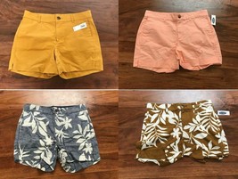 Old Navy Linen Blend Cotton Tropical Chambray Blue Brown Yellow Orange Shorts 4 - £13.32 GBP