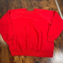 VINTAGE Hanes Pannill Crewneck Blank Sweatshirt Mens XL Red Made In USA - $14.84