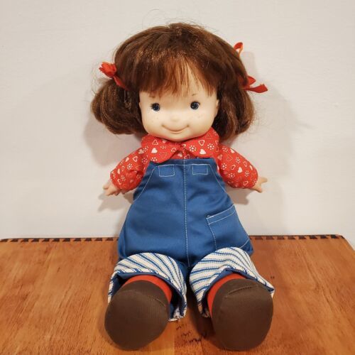 Fisher Price 1973 Audrey Lapsitter Doll in Overalls #203 USA - $21.41