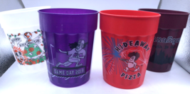 Hideaway Pizza Cups Norman Oklahoma Restaurant Collectible Colorful Set 4 Lot #3 - £18.24 GBP