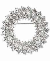 Charter Club Silver-Tone Multi-Crystal Wreath Pin - £12.78 GBP
