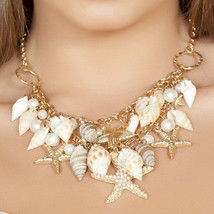 Sea Shell Necklace Starfish Pearl Mermaid Venus Neptune Poseidon Costume... - £15.68 GBP