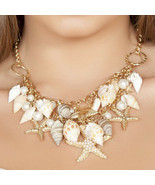 Sea Shell Necklace Starfish Pearl Mermaid Venus Neptune Poseidon Costume... - $19.79