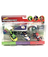 Hot Wheels Super Mario Kart Gliders 3 Pack Yoshi Waluigi Mario 2020 New - £11.20 GBP