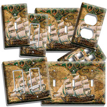 Cracked Old World Map Light Switch Outlet Wall Plate Pirate Ship Kids Room Decor - £13.44 GBP+