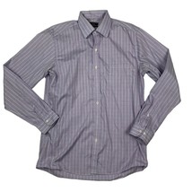 Club Room Slim Fit Men&#39;s Dress Shirt 15.5 34/35 Pinpoint Purple Plaid - $175.25 MXN