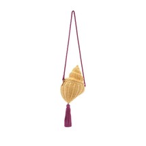 fashion women conch wicker shoulder bags rattan handmade tassel crossbody bag su - £61.10 GBP