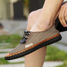 New Men Shoes Handmade Outdoor Shoes Summer Male  Casual Soft Breathable Mesh Li - £25.12 GBP