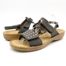 Rieker Womens EU 42 Regina Sandals Comfort Gray Adjustable Faux Leather ... - £28.73 GBP