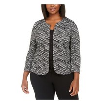 New Anne Klein Black Gray Fitted Career Cardigan Jacket Size 0 X Women $139 - £48.19 GBP