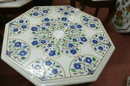 24&quot; Marble Kitchen Top Coffee Table Lapis Malachite Inlay Hallway Decor H3398A - £880.90 GBP