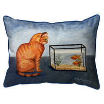 Betsy Drake Orange Like Me Large Indoor Outdoor Pillow 16x20 - £37.59 GBP