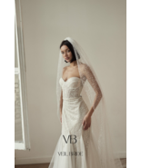 Glitter wedding white veil 1 tier long 300 cm (118&quot;) - £53.54 GBP