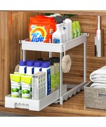 2 Tier Under Sink Organizers Storage Slide Out Kitchen Cabinet Bathroom ... - $25.73