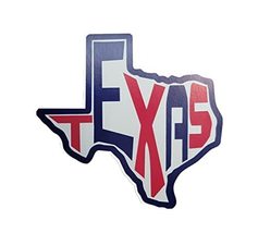 Texas Text State Red White and Blue | Decal Vinyl Sticker | Cars Trucks Vans Wal - £3.16 GBP