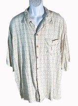 PUSSER&#39;S Island Style Men&#39;s Short Sleeve Button Down Palm-Tree Shirt Whi... - $14.50