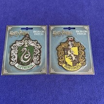 Lot Of 2 Harry Potter Iron On Patches - Slytherin + Hufflepuff - Promo S... - £17.63 GBP