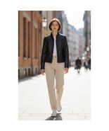 Giacca A Gallery Company Womens S Black Faux Leather Ruffled Jacket - $49.49